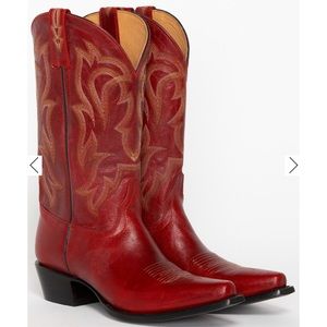 NWT Red Leather Cowboy Boots (Size 11)